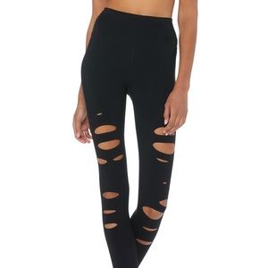 Alo High Waist Ripped Warrior Size S